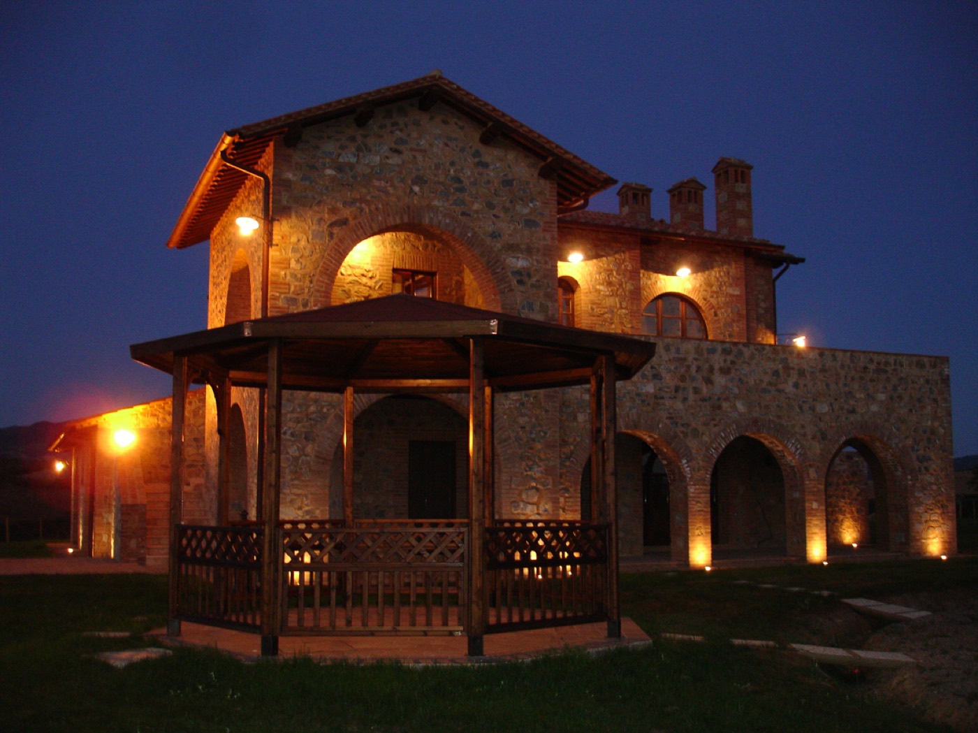 Façade at night